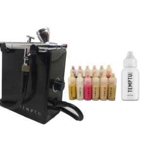 TEMPTU PRO 2.0 SIGNATUIRE AIRBRUSH MACHINE FULL KIT WITH 12 COLOR PACK,100ML CLEANSER & TRIGGER SP40