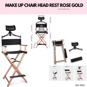 Makeup chair head rest   rose gold