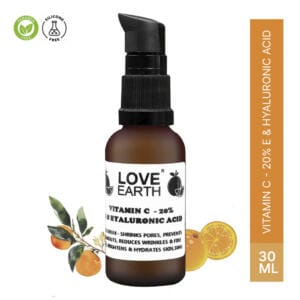 LOVE EARTH VITAMINN C 20 E HYALURONIC ACID FACE SERUM 30ml
