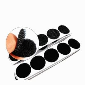 SNS Black Round Dot Coin Straps 100 Pcs Self-Adhesive Hook and Loop Dots